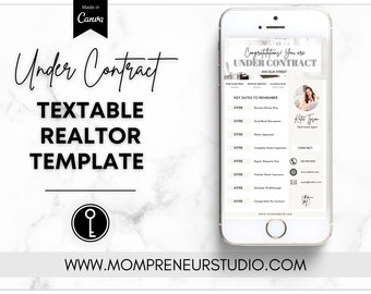 Under Contract Timeline For Realtors, Textable Real Estate Under Contract, Under Contract Flyer, Editable Under Contract Neutral Real Estate