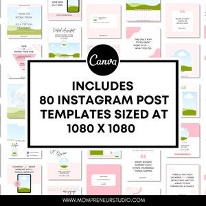 160 Virtual Assistant Instagram Story and Post Templates, Virtual Assistant Instagram Templates, Social Media Manager, VA Marketing image 2