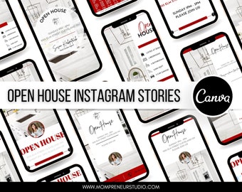 20 Open House Realtor Instagram Stories Template, Real Estate Social Media Posts, Instagram Canva, Real Estate Marketing, Facebook Post
