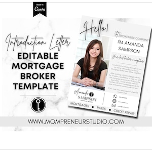 Folheto de introdução ao corretor hipotecário, Folheto ao corretor hipotecário, Folheto ao agente de empréstimo, Canva Real Estate, Modelo de agente de empréstimo, Credor hipotecário