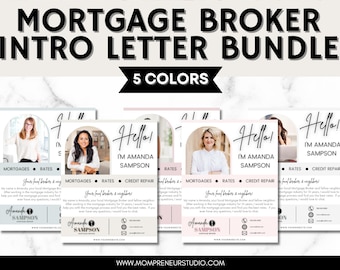 5 Mortgage Broker Introduction Flyers, Mortgage Broker Flyer, Loan Officer Flyer, Canva Real Estate, Loan Officer Template, Mortgage Lender