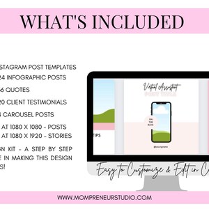 160 Virtual Assistant Instagram Story and Post Templates, Virtual Assistant Instagram Templates, Social Media Manager, VA Marketing image 4