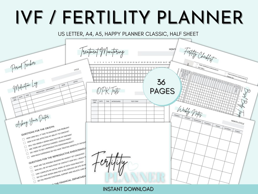 IVF Printable Planner, Ivf Journal, Ivf Diary, Fertility Journal, IUI ...