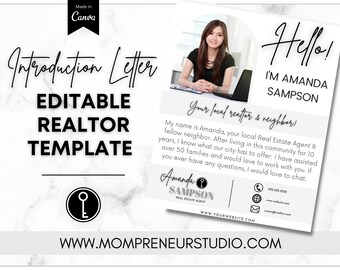 Real Estate Introduction Flyer, Realtor Marketing, Real Estate Farming, New Agent Flyer, Real Estate Postcard, Canva Template