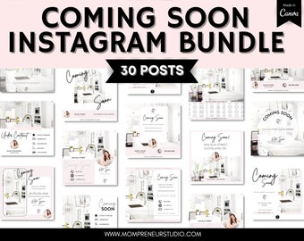 30 Pink Coming Soon Realtor Instagram Post and Story Template Bundle, Feminine Social Media Posts,  Real Estate Marketing, Facebook Post