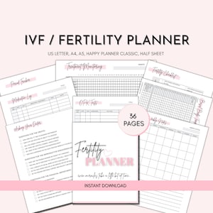 IVF Printable Planner, Ivf Journal, Ivf Diary, Fertility Journal, IUI Planner, Trying to Conceive, Pregnancy Planner, TTC Planner