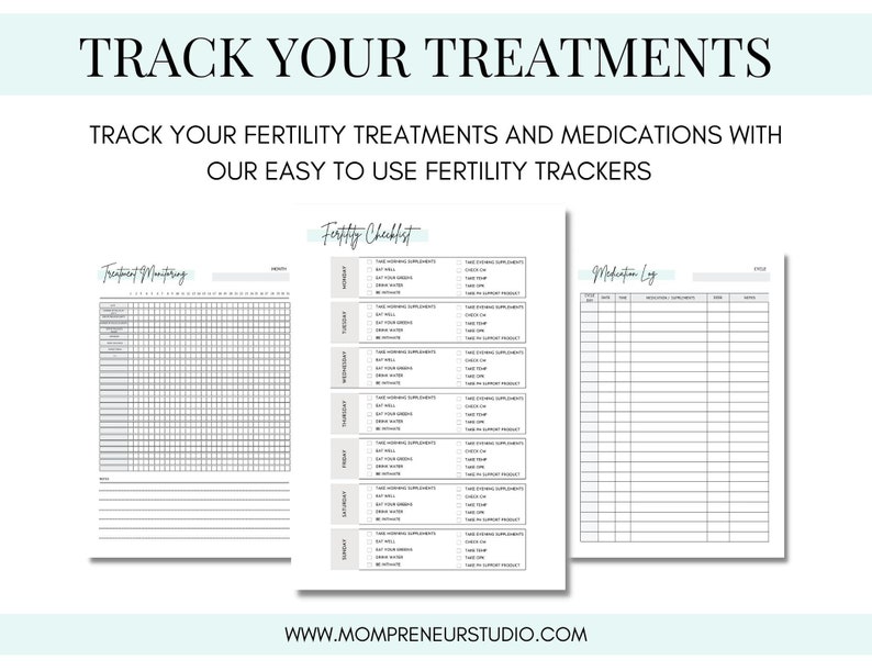 IVF Printable Planner, Ivf Journal, Ivf Diary, Fertility Journal, IUI Planner, Trying to Conceive, Pregnancy Planner, TTC Planner image 5