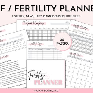 IVF Printable Planner, Ivf Journal, Ivf Diary, Fertility Journal, IUI Planner, Trying to Conceive, Pregnancy Planner, TTC Planner