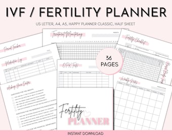 IVF Printable Planner, Ivf Journal, Ivf Diary, Fertility Journal, IUI Planner, Trying to Conceive, Pregnancy Planner, TTC Planner