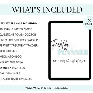 IVF Printable Planner, Ivf Journal, Ivf Diary, Fertility Journal, IUI Planner, Trying to Conceive, Pregnancy Planner, TTC Planner image 2