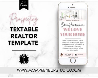 Real Estate Prospecting Text, Real Estate Farming, Comparative Market Analysis, Realtor Canva Template, Real Estate Template, Agent CMA