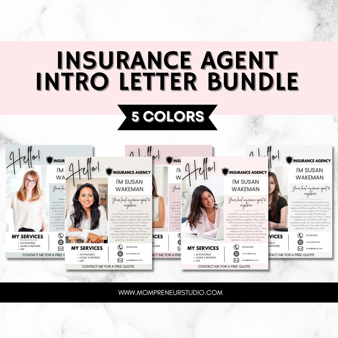 Agent Introduction Card 5 Insurance Agent Introduction Flyer Template, Life Insurance Agent ...