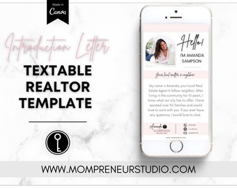 Real Estate Introduction Text Flyer, Realtor Announcement, Real Estate Farming, New Agent Flyer, Canva Template, Real Estate Text