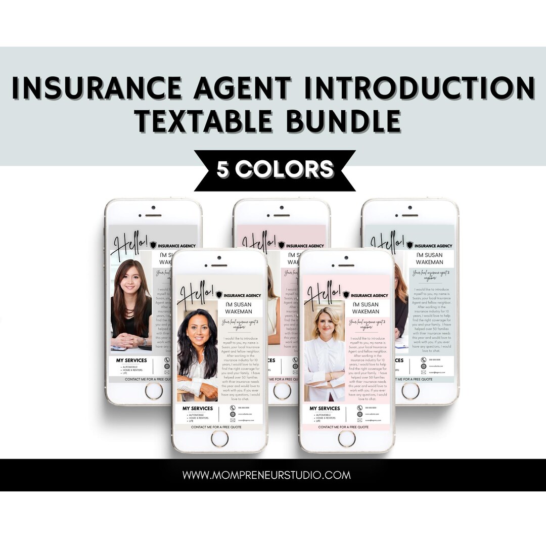 Insurance Agent Introduction Flyer Templates, Canva Editable Text ...