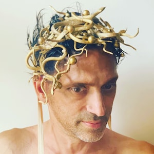 Medusa headpiece, Full-head Medusa Headband, Halloween costume, gold or silver image 10