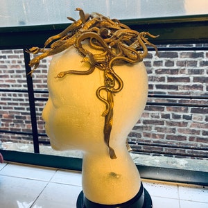 Medusa headpiece, Full-head Medusa Headband, Halloween costume, gold or silver image 6