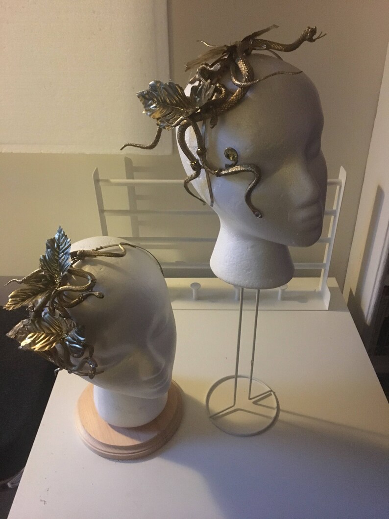 Medusa Headband Gold Leaves Snake Serpent Headband - Etsy