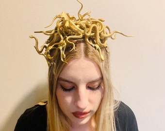 Medusa headpiece,  Full-head Medusa Headband, Halloween costume, gold or silver