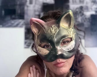 Venetian Inspired Halloween Mask and Costume - Cat and Music Theme