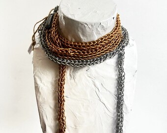 Vegan leather handwoven necklaces, Unisex handmade gift