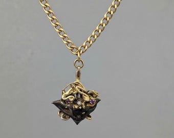 Medusa Meets Bat Nut  - Nature Inspired Handmade Hybrid Necklace