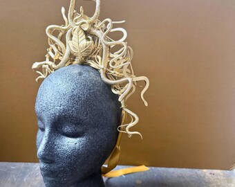 Gold oder Silber Schlangen Kopfschmuck - Spiky Medusa Krone mit optionaler handgehäkelter Drahtverlängerung