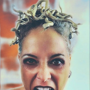 Medusa headpiece, Full-head Medusa Headband, Halloween costume, gold or silver image 2