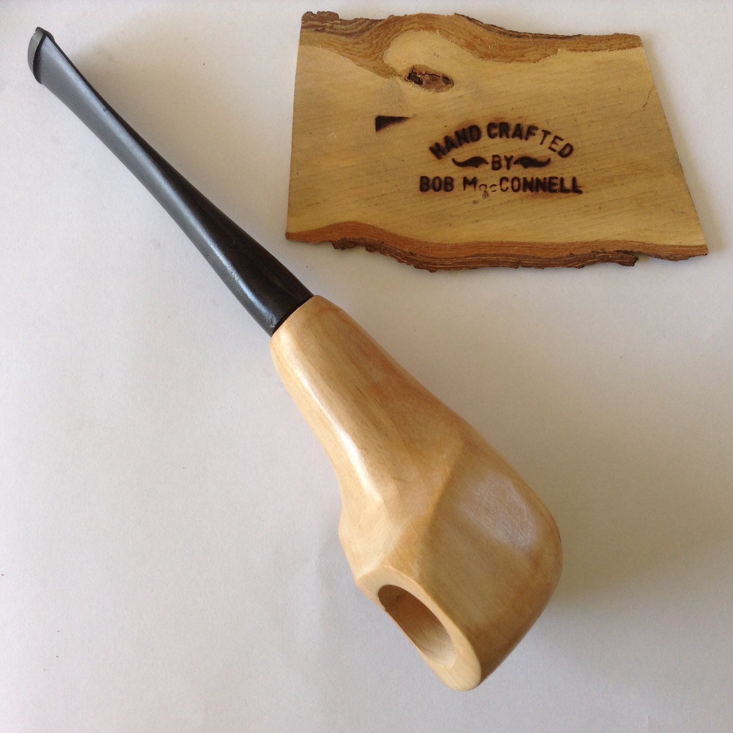 Sculptured hawthorne smoking pipe with durable vulcanite stem Etsy