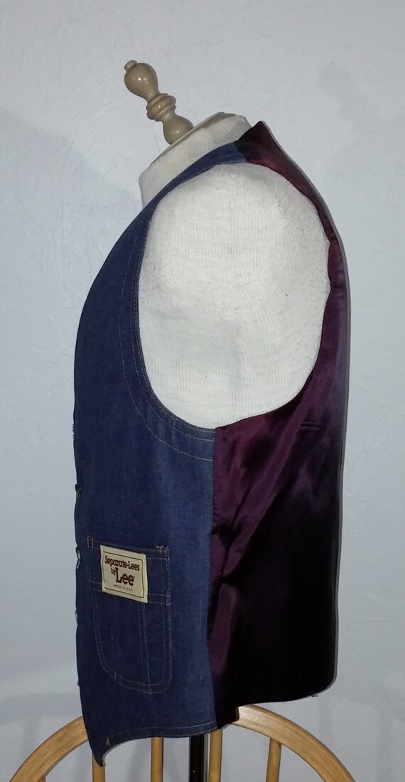 Vintage 1970's Lee Denim Vest - image 2