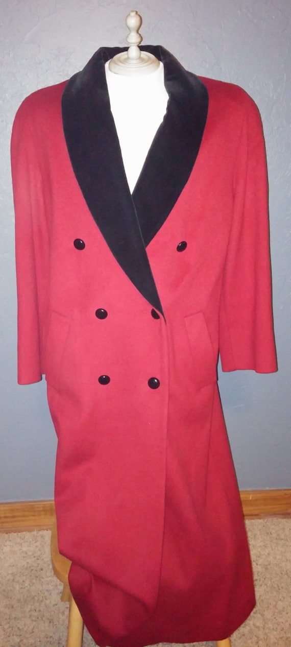 Albert Nipon Boutique Women's Red Wool Coat Size 6 - image 1