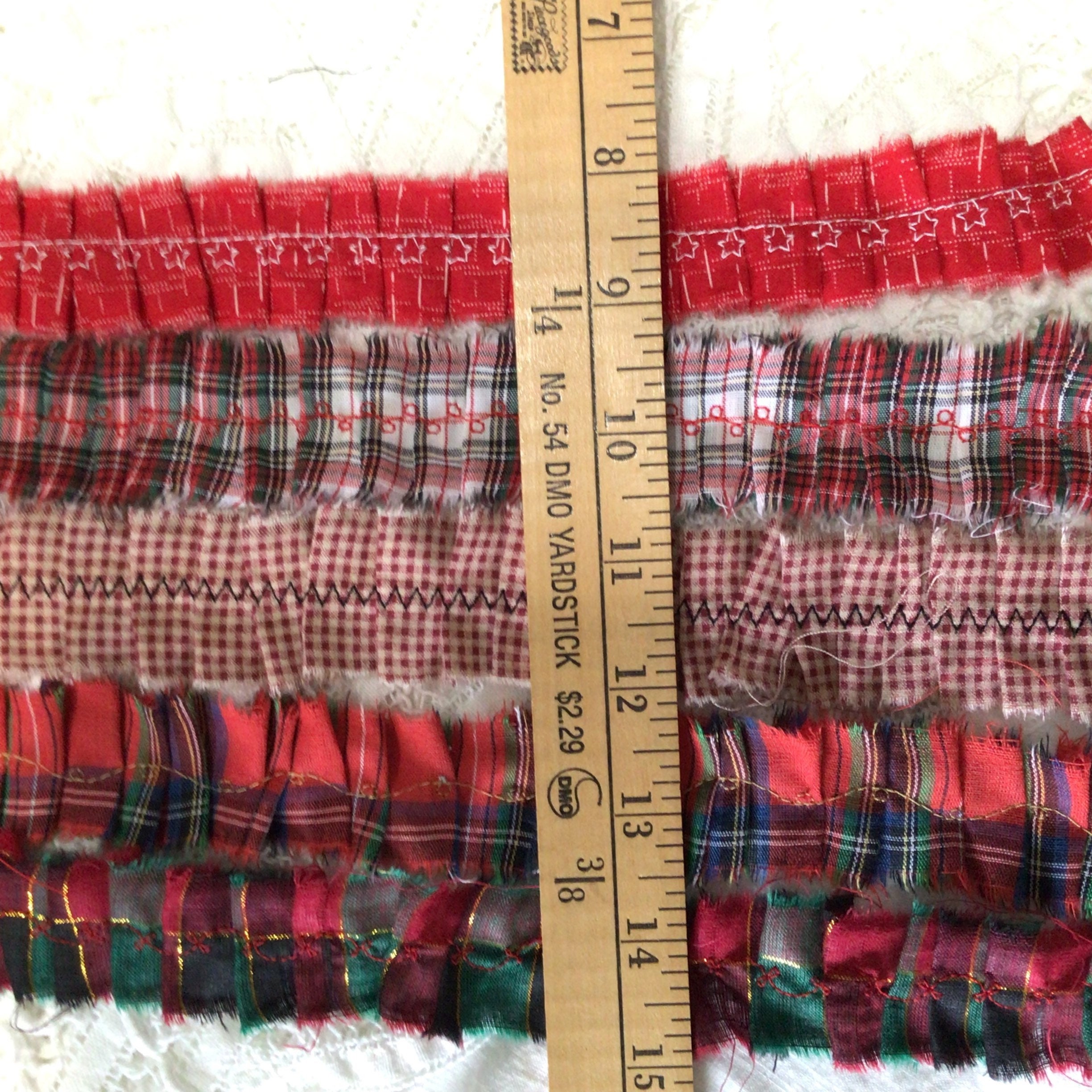 Hand Torn Fabric Ruffles Ribbon Set of 5 Fabric Ruffles - Etsy