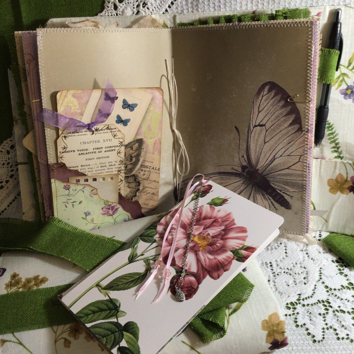 Butterfly junk journal handmade Butterfly themed softcover Etsy
