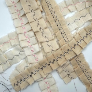 Handmade Coffee Dyed Fabric Ruffle Trim, Junk Journal Embellishment