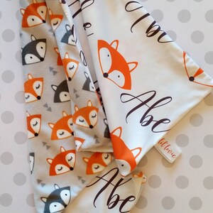 Fox lovey, Fox blankie, Animal lovey blanket,Woodland nursery, Personalized lovey, Baby shower gift