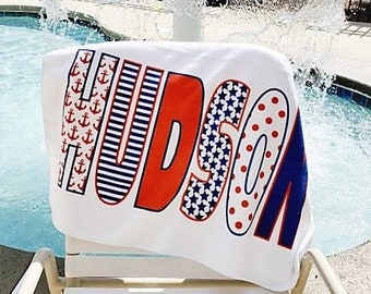 Printed beach towel ,Kid's pool towel, Beach vacation