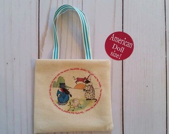 Doll tote,18&quot; doll bag,Doll purse,Nursery rhyme bag