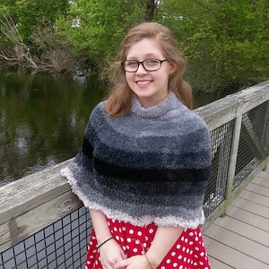 SALE! 25% off! FREE Shawl Pattern Albina, by Knitting Fever Luxury Collection,  Bulky Weight Washable Gradient Faux Fur Yarn