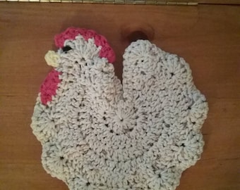 Rooster Potholder, Rooster Trivet, Chicken Hotpad, Barnyard Animal Hotpad