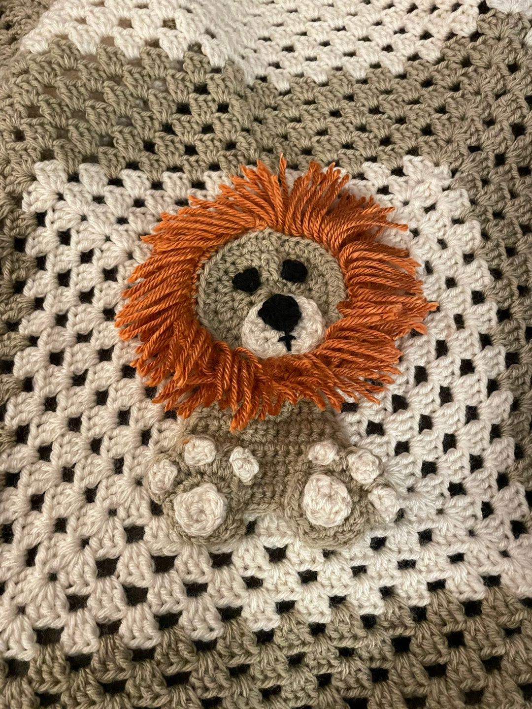 Jungle Theme Crochet Baby Blanket, Lion King of the Jungle Shower Theme