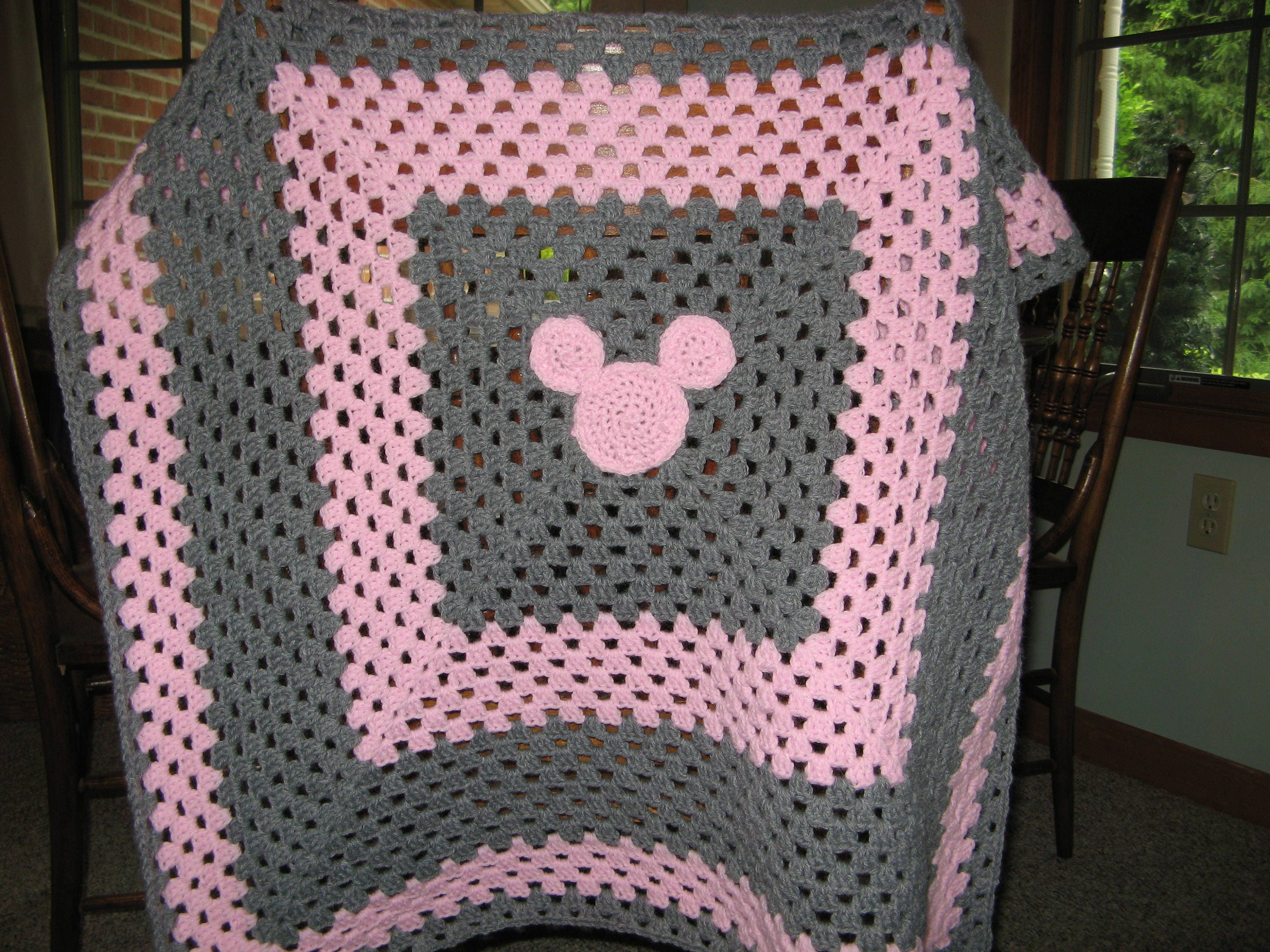 Pink and Grey Mickey Mouse Baby Blanket Minnie Mouse Baby Blanket