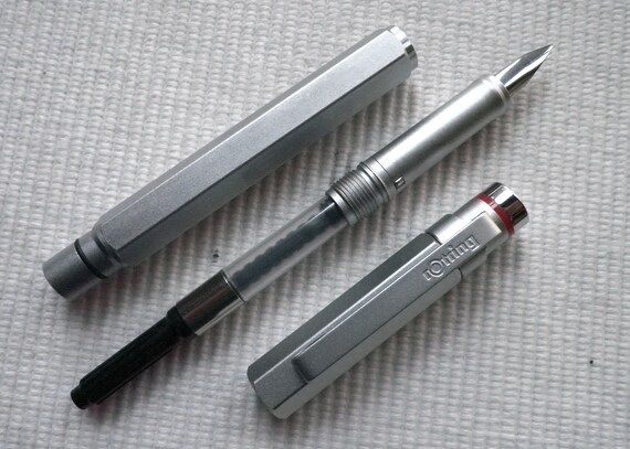Rotring Newton Fountain Pen - Silver Matte Steel Fine Nib - Etsy