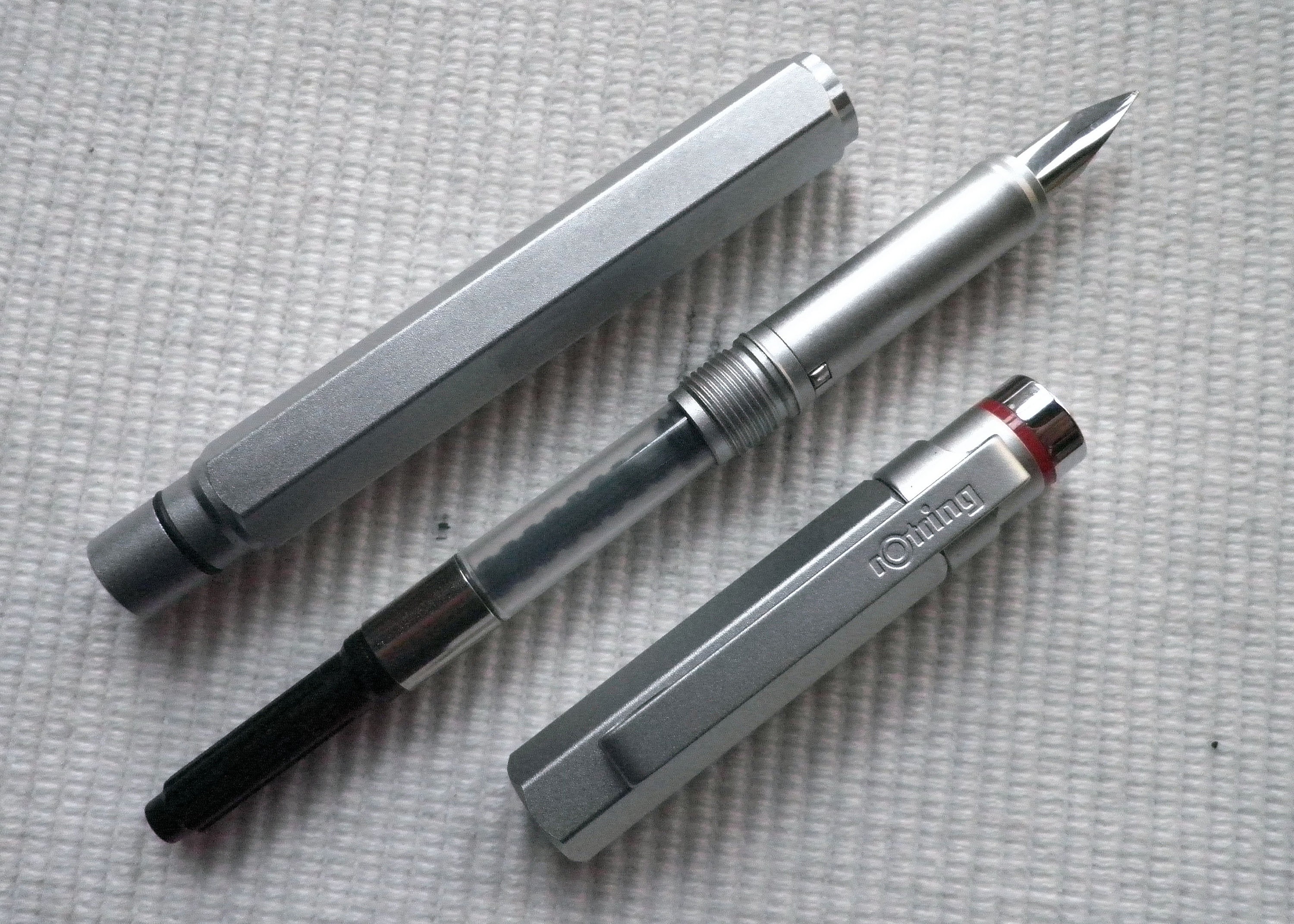 Rotring Newton Rollerball - Matte Black w Red Accent Ring