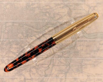 Custom Bexley Parker 51 aerometric fountain pen - Orange/Black Octanium medium nib
