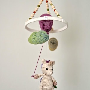 Crochet Unicorn Baby Mobile: Whimsical Nursery Decor, Handmade Keepsake
