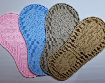 EVA Rubber Baby Shoe Soles – Pre-Punched for Handmade Crochet Booties (Size 15 / 9cm)