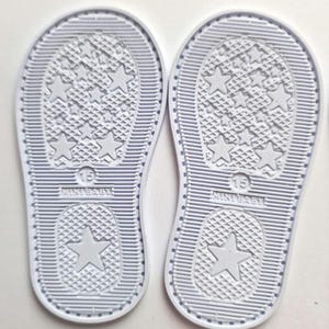 EVA Rubber Baby Shoe Soles: Bright White, Size 15 (9cm, 70 Holes) - Crochet Booties