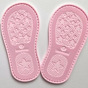 Baby Pink EVA Rubber Crochet Shoe Soles - Size 15 (9 cm, 70 Holes)