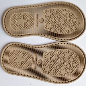 EVA Rubber Baby Shoe Soles: Light Beige, Size 15 (9cm), 70 Holes