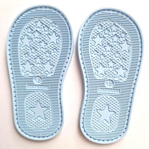 Baby Blue EVA Rubber Crochet Shoe Soles - Size 15 (9cm, 70 Holes)