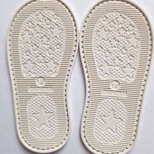 Cream EVA Rubber Baby Shoe Soles: Crochet & DIY Booties (Size 16 / 10cm, 74 Holes)